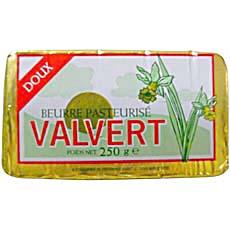 Beurre doux pasteurise VALVERT, 250g