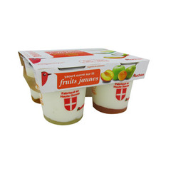 Auchan yaourt sur lit de fruit jaunes 4x150g