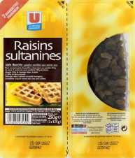 Raisins secs Sultanines U, 2x125g
