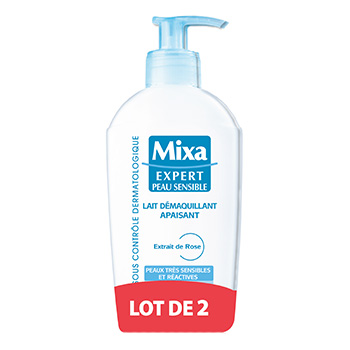 Mixa Expert Peau Sensible - Lait démaquillant antidessèchement peau les 2 flacons de 200 ml