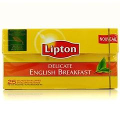 Lipton, Thé noir aromatisé Delicate English Breakfast, la boîte de 25 sachets