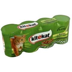Aliment pour chat en sauce 4 varietes aux petits legumes KITEKAT, 4x410g