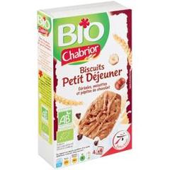 Chabrior, Biscuits petit dejeuner cereales pepites chocolat bio, le paquet de 16 - 200 g