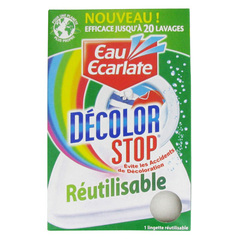 Decolor Stop Lingette anti-decoloration reutilisable, efficace jusqu'a 20 lavages, l'unite