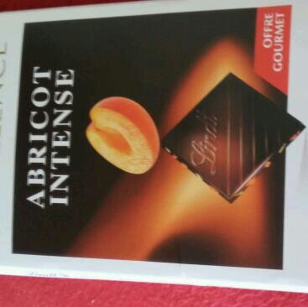 chocolat excellence noir abricot lindt 100g