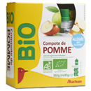 Auchan compote bio pomme allégées en sucre gourdes 4x90g