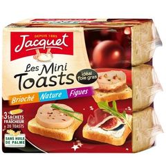Jacquet, Les mini toasts, brioche, nature, figues, le paquet de 255gr