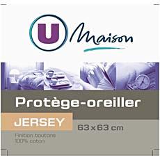 Protege oreiller en jersey U MAISON, 63x63cm, blanc