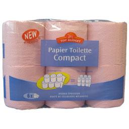 Papier toilette compact, x 12 rouleaux, 6 rouleaux compacts = 12 rouleaux classiques