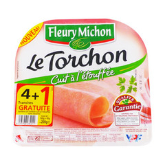Jambon le torchon Fleury Michon 4 tr sans couenne 200g