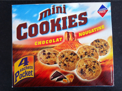 Mini cookies chocolat-nougatine x4 sachets pocket 4x40g