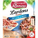 Monique Ranou Lardons fumés 25% de sel en moins les 2 paquets de 75 g