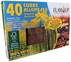 Cubes allume feu ecologique 100%naturels FLAM'UP, 40 unites