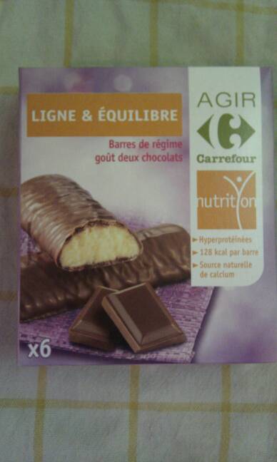 Barres diététiques chocolat blanc Carrefour