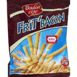 Frit'bacon, produit souffle a base de cereales et pommes de terre gout bacon, le sachet, 80g