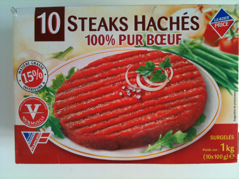 10 Steaks hachés 100% pur bœuf 10x100g