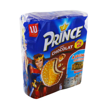 LU, Prince - Biscuit fourré goût chocolat, les 2 paquets de 300 g