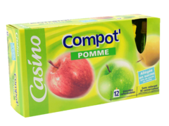 Compote pomme gourdes refermables