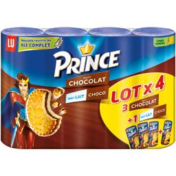 LU Prince - Biscuits au blé complet fourrés goût lait choco le lot de 3 paquets 1kg200