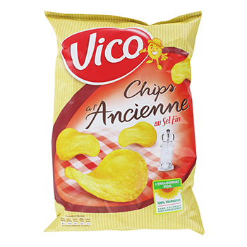 Vico chips à l'ancienne au sel fin 135g