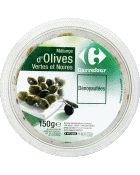 Melange d'olives vertes et noires denoyautees