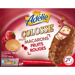 Adélie, Glace Colosse façon macarons fruits rouges, les 4 bâtonnets de 100 ml