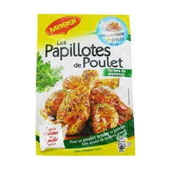 Papillotes de poulet assaisonnement cuisson herbes Provence, le sachet de 34g