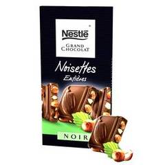 Nestle, Grand chocolat noir noisettes entieres, la tablette de 200 gr