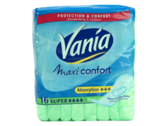 Serviettes hygieniques maxi Super Confort VANIA, 16 unites