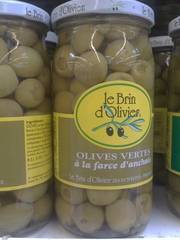 Olives vertes farcies aux anchois LE BRIN D'OLIVIER, 200g