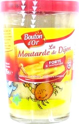 Bouton d'Or, La moutarde de Dijon forte & onctueuse, le verre decore de 195 g