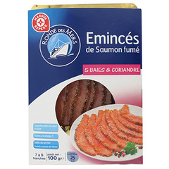 Eminces saumon Ronde des Mers Fume 5 baies coriandre 100g
