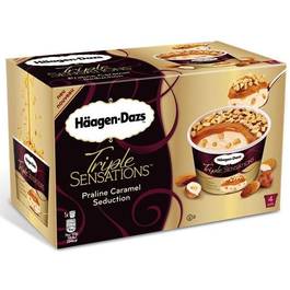 Minis cups praliné caramel triple sensation HÄAGEN DAZS, x4 296g