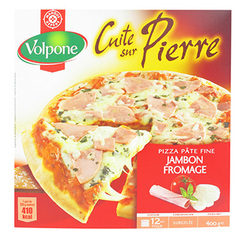 Pizza Volpone Cuite sur pierre Jambon fromage 400g