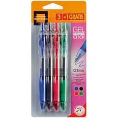Domedia Creative, Stylo bille retractable Gel Tech Click - couleurs assorties, les 3 stylos
