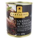 Jean Larnaudie Saucisses de Toulouse lentilles sauce à la graisse d... la boite de 800 g