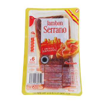 Auchan jambon Serrano 6 tranches 100g