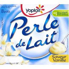 PERLE DE LAIT saveur vanille, 8x125g