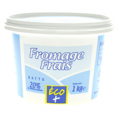 Fromage frais Eco+ Battu 20%mg 1kg