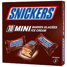 Mini barres glacees SNICKERS, 10 unites, 248ml
