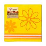 Serviettes en papier flower U MAISON, 3 plis 33x33cm, jaune, 30 unités