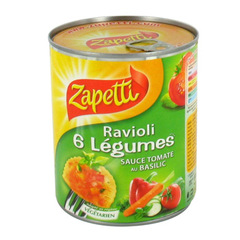 Zapetti ravioli aux 6 légumes sauce tomate basilic 800g