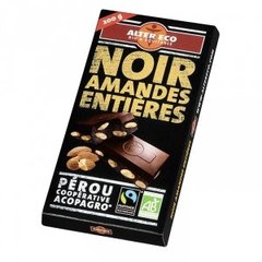 Chocolat noir amandes Bio ALTER ECO, tablette de 200g