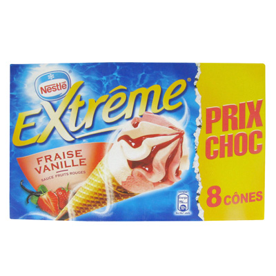 Cone Nestle Extreme fraise Vanille x8 960ml 