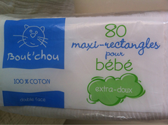Maxi-rectangles de coton pour bébé, extra doux