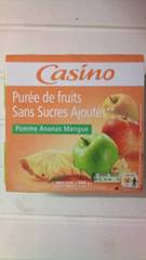 CASINO Purée de fruits - Pomme ananas mangue - San