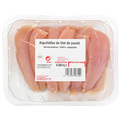 Aiguillettes poulet Plukon Barquette 500g