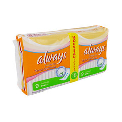 Serviettes hygieniques Simply Fits normal ALWAYS Ultra, 18 unites