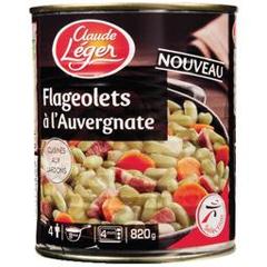 Claude Leger, Flageolets a l'Auvergnate cuisine aux lardons, la boite de 820g
