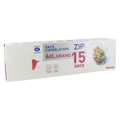 Auchan sac congelation a zip 15x6,8l